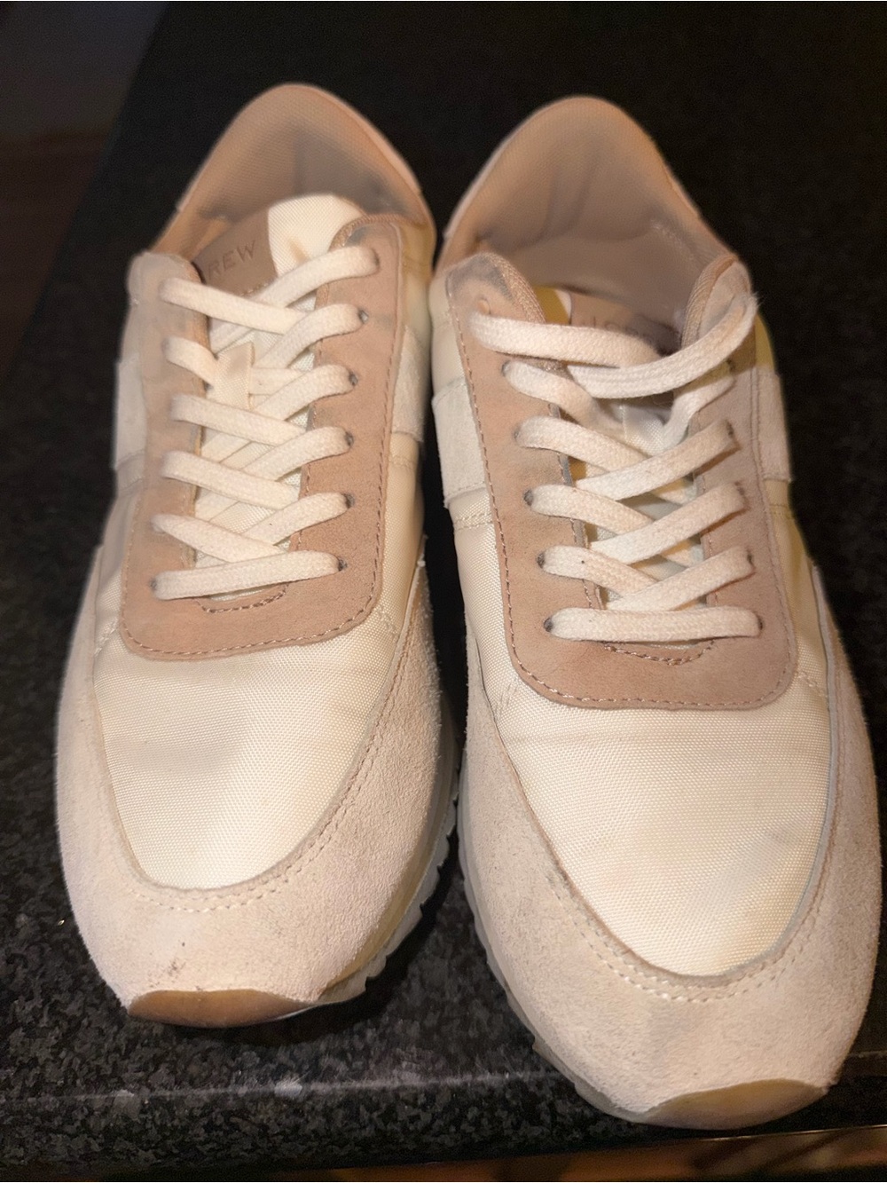 J. Crew Women's Neutral Beige and White Sneakers